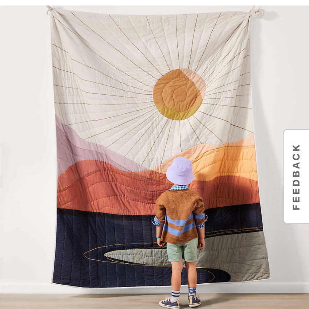 West Elm Organic Cotton Twin Quilt and sham